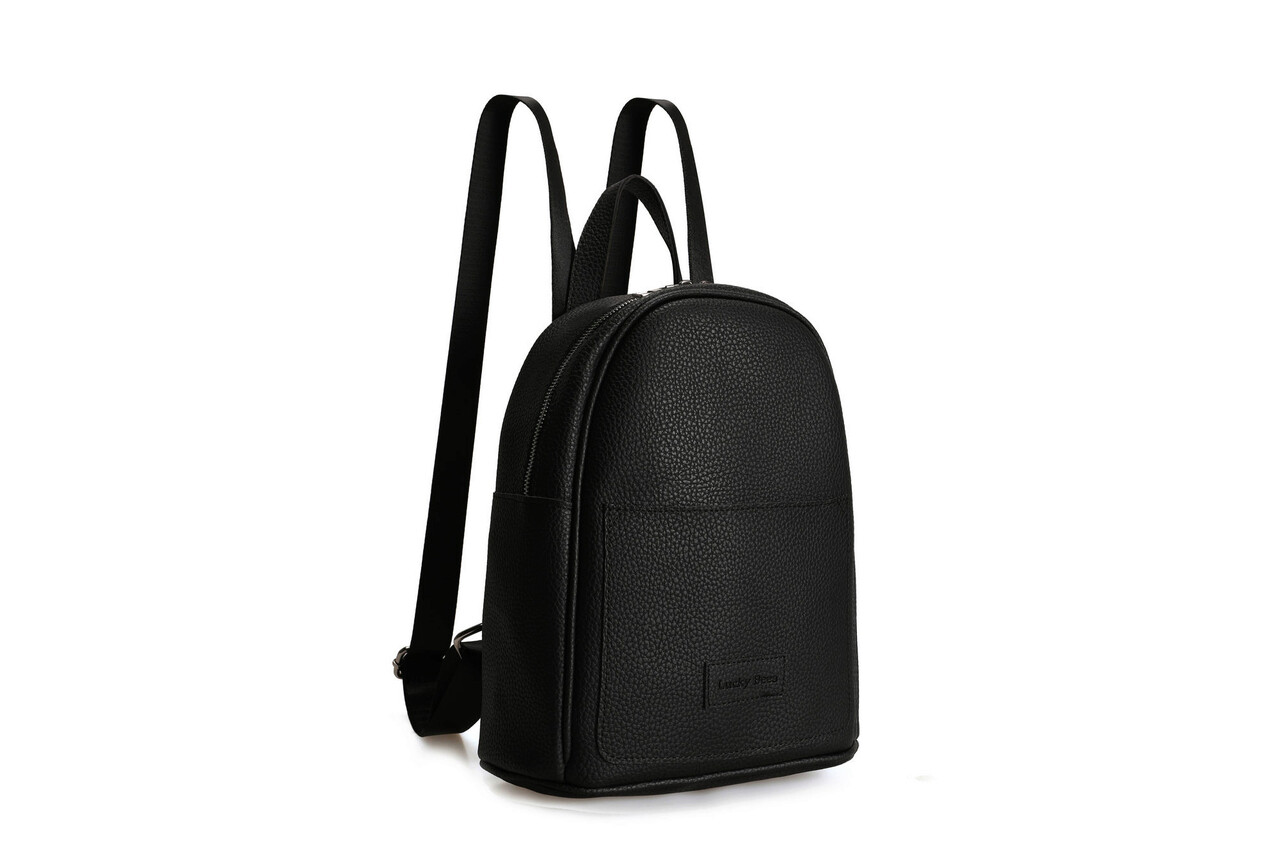 Rucsac, Lucky Bees, 528 Black, piele ecologica, negru - imagine 7
